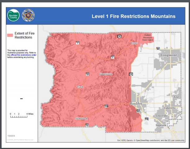 Boulder County Enacts Level 1 Fire Restrictions Boulder Odm