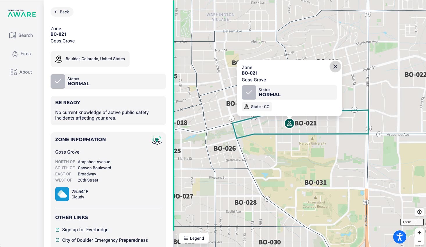 Map of the City of Boulder