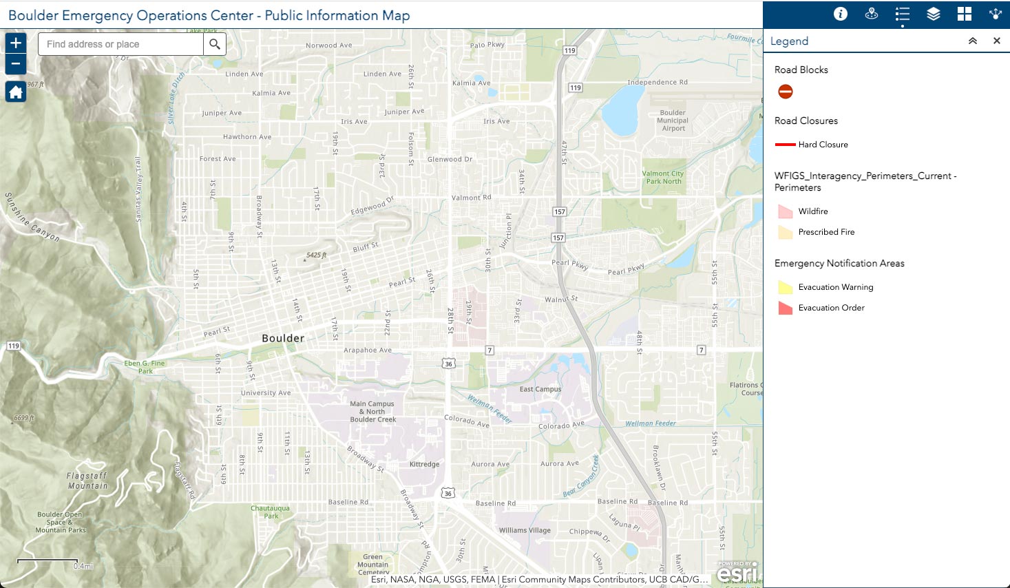 Map of Boulder County