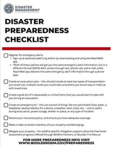 Disaster Preparedness Checklist